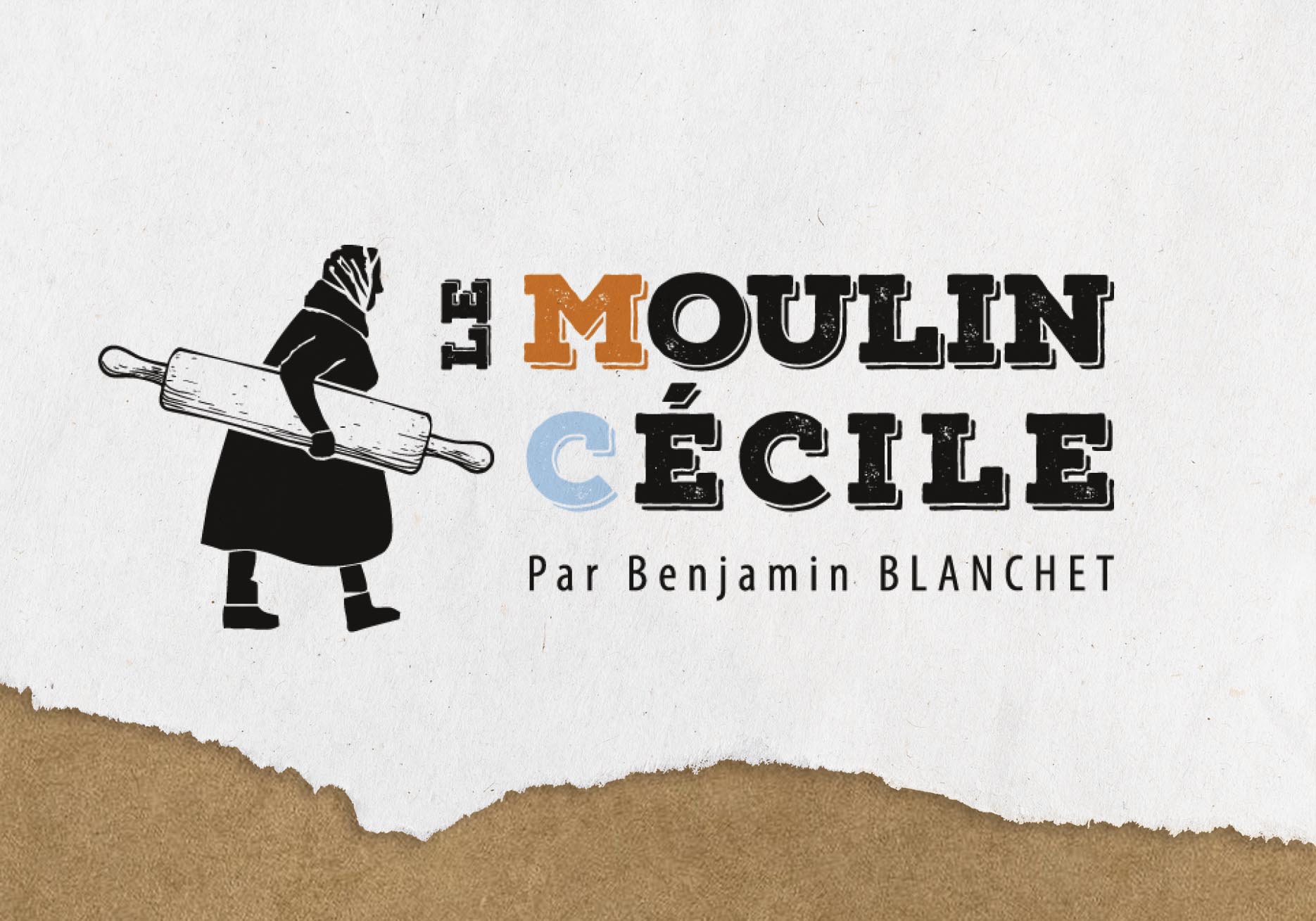 Ripped white paper border frame diy background